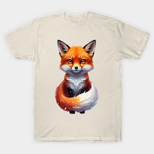 Cute Fox Art Illustration T-Shirt